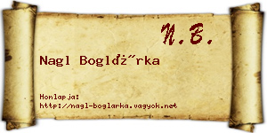 Nagl Boglárka névjegykártya